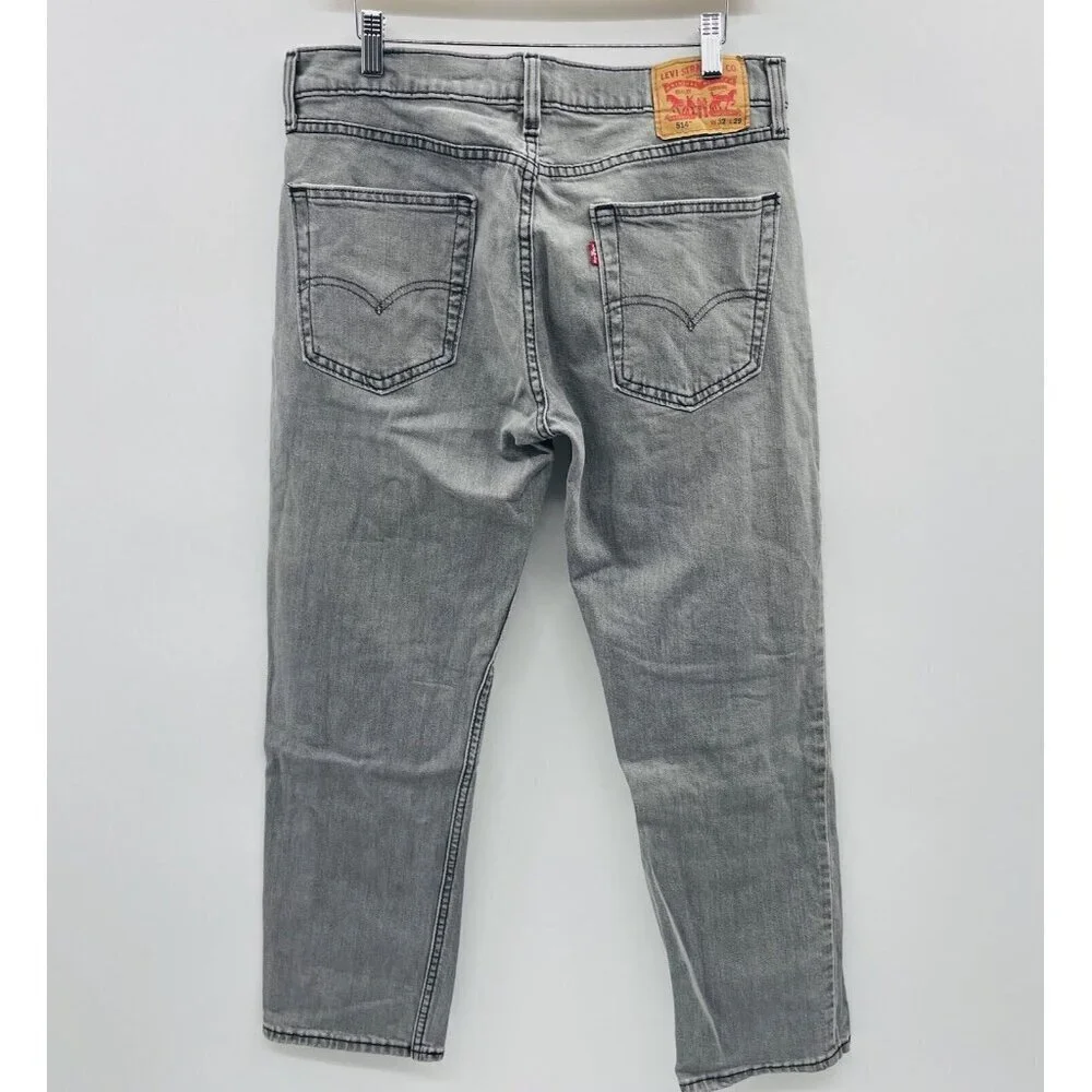 Levi's Mens 32W‎ x 29L 514 Straight Fit Eco Performance Jeans in Clouded Gray